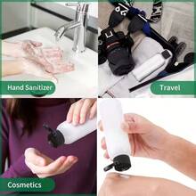 5个3.4盎司/100毫升旅行装带翻盖空瓶，非常适合化妆品旅行 - 黑色 - 查看 4