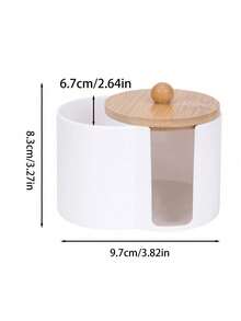 透明塑料二合一棉签盒兼化妆棉收纳盒 - 防碎浴室梳妆台收纳罐，可存放圆形棉签、球形棉签、牙线棒、发圈和美容海绵等物品 - 多色 - 查看 15