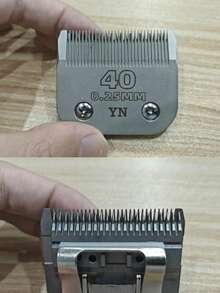1个可拆卸专业宠物理发器，配有7F（3.2毫米）、40#（0.25毫米）、4F（9.5毫米）、5F（6.0毫米）、3F（13毫米）、5/8英寸不锈钢刀片，兼容Fides、Ost、Laube、Conner、Val、Beauty等品牌电动修剪器、宠物理发器、陶瓷刀片、通用宠物理发器刀片、剪刀刀片配件 - 查看 14