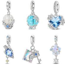 A Silver Plated Snowflake Glass Bead Crystal Bottle Love Pendant Suitable For 3mm Bracelets, DIY Bead Bracelets, Women's Fashion Jewelry, Holiday Birthday Gifts - Multicolor - View 1