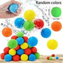 10/20/30pcs Reusable Colorful Sponge Water Balls, Suitable For Outdoor Summer Games, Perfect For Swimming Pools, Beaches, Backyards, Patios And Parties, Ideal Choice For Family And Friends Summer Water Fun, Essential Toy And Gift For Pool Parties In Summer - A - View 10
