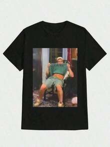 Printed Cotton - PEREIRA CHAMA TEE Poatan Graphic Tee 320 - Vintage Boxing T-Shirt - Streetwear With Boxing Graphics - (4) Y2K, Men's Plus Size S To 5XL, Summer T-Shirt - 黑色 - 查看 9