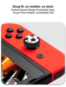 OLED/Lite Joystick Protective Cap, Football-Shaped Silicone Anti-Slip Protective Cap Compatible With Joy-Con/Pro Controller, / Series - View 4