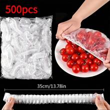 100/300/500 Sheet Pack Of Transparent PE Elastic Food Wrap - Stretchable Plate Cover, Disposable Multi-Purpose Flyproof Protective Film, Suitable For Plates, Bowls And Containers - Hygienic Kitchen Food Wrap - Multicolor - View 8