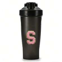 600毫升/20盎司摇摇杯蛋白粉冲调杯，字母A到Z图案水瓶，塑料搅拌杯，健身运动水杯，大容量塑料杯 - 粉紅色 - 查看 21