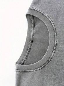 1 PcsMen's Pattern Washed T-Shirt - Double Sided Printing, 100% Cotton, Short Sleeved, Summer Casual T-Shirt, Black With White Star Design, Loose Fit, Machine Washable, Daily T-Shirt |   Loose Fit Shirt |   100% Cotton T-Shirt, Cotton T-Shirt210g 100% Cotton,The Patterns Are All Printed. Unisex. - Black - View 10