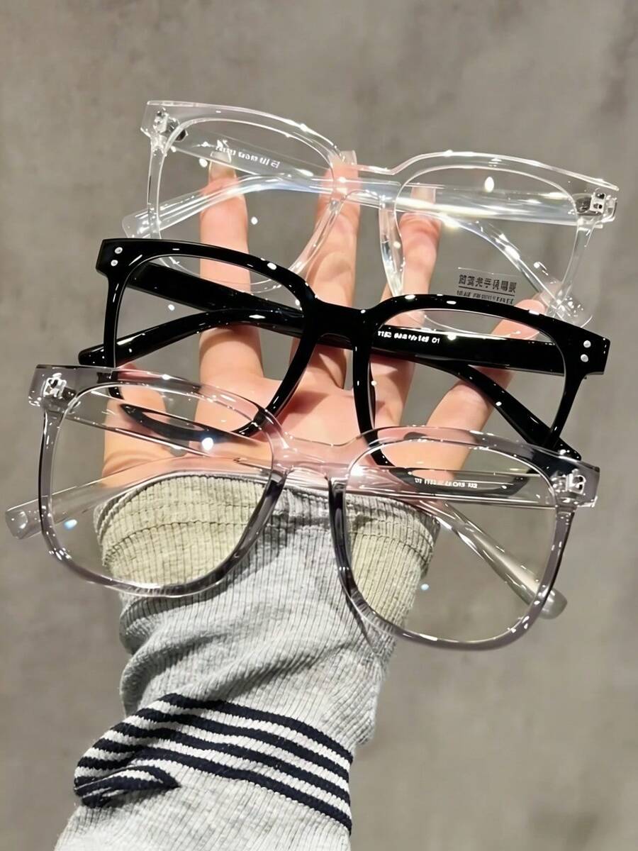 3pcs Blue Light Blocking Glasses - Fashion Square Fake Eyeglasses, Anti Ray Computer Gaming Glasses, Blue Blockers Glasses For Women/Men - Đang có nhu cầu cao - Xem 1