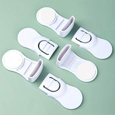 Bộ 6 khóa an toàn trẻ em, thích hợp cho tủ, ngăn kéo và tủ lạnh, dễ dàng lắp đặt không cần khoan, chất liệu ABS bền, phù hợp với tủ lạnh.