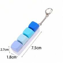 Creative, Long, Macaron  Decompress Button Keychain Bag Charm - Sky Blue 1pc - View 8