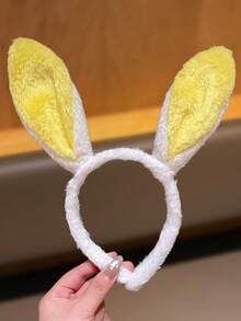 1 件装女士毛绒多色拼接立体兔耳发箍发饰，适合日常佩戴，夏季、假日、旅行 - 彩色 - 查看 12