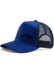 1pc Solid Mountain Print Baseball Cap, Polyester Trucker Hat, Versatile Daily Wear, Suitable Gift For Family, Friends, Boyfriend/Girlfriend, Christmas, Mother's Day, Father's Day, Teacher's Day, Birthday - Multicolor - View 18