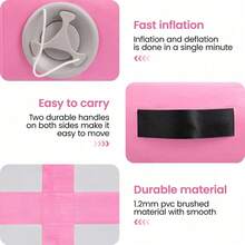 Inflatable Gymnastics Mat 100*60*20cm Air Tumbling Track For Yoga Fitness Dance Taekwondo Back/Front Flips Fall Protection Training Mat - Pink - View 6