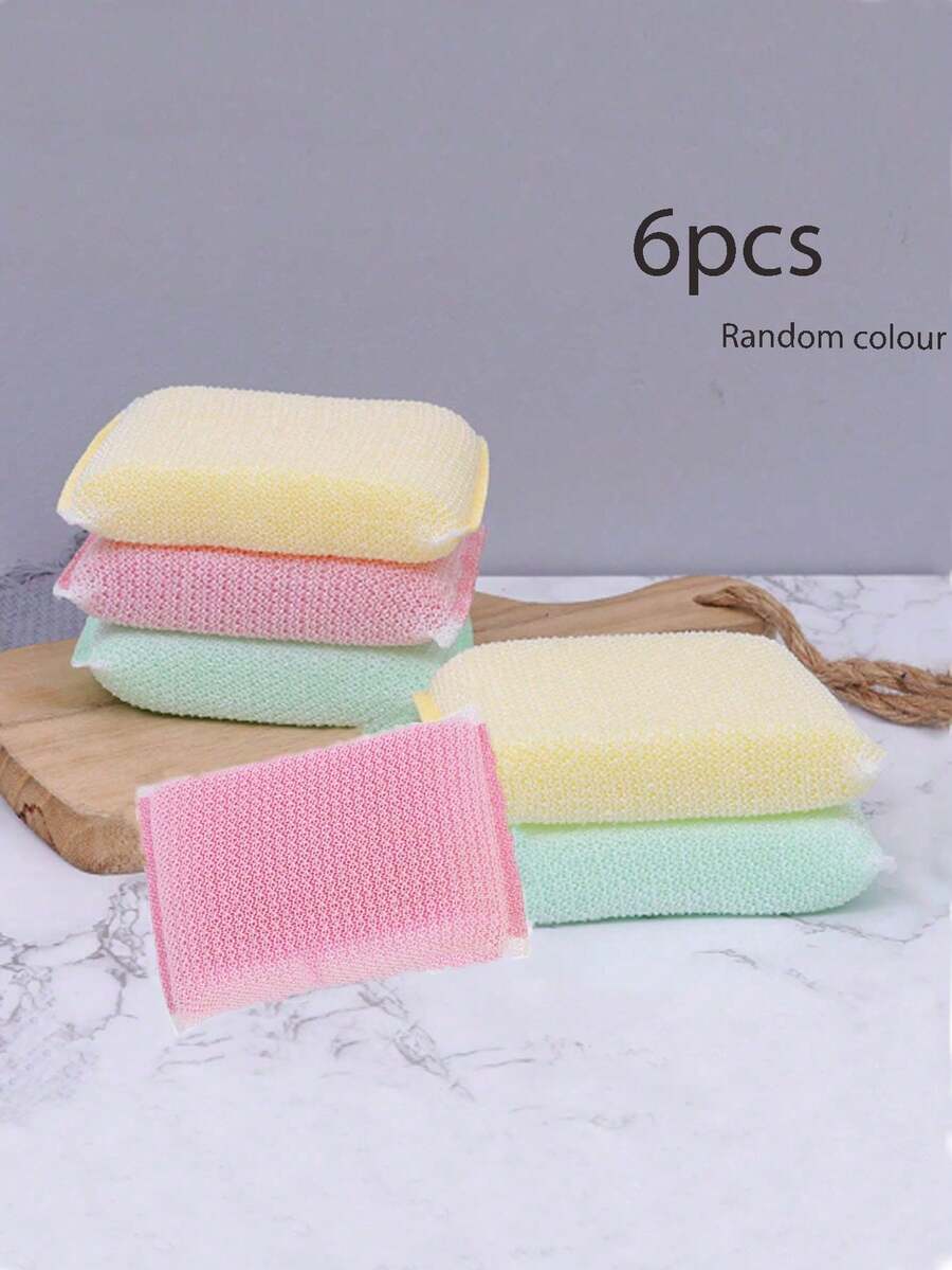 6/3pcs Thick Reusable Absorbent Kitchen Dish Cloth, Household Cleaning Sponge, Cleaning Rag, Kitchen Cleaning Sponge, Cleaning Supplies, Cleaning Tools - Dishwashing Sponge - View 1