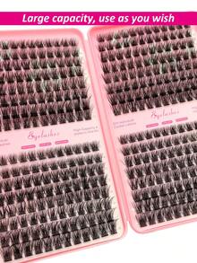 Rikuaild Large Capacity Cluster False Eyelash Book, Containing 384 Cluster Eyelashes, D-Curl Naturally Curled Moderate Length Lashes, Suitable For Travel And Vacation As A Large Capacity Eyelash Extension Beauty Tool - D - View 3