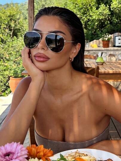 Polarized Sunglasses, Retro Aviator Style Metal Frame, Fashion Eyewear, Classic Design For Outdoor Sports, Cycling, Travel, Beach, Driving, Fishing, Summer UV Protection