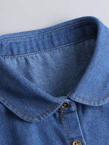 1pc Denim Minimalist Detachable Collar, Professional Multi-Functional Round Collar Fake Collar, Half-Shirt Fake Collar, Multi-Functional Decor, Suitable For All Seasons - Royal Blue - View 4