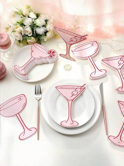 10张粉色鸡尾酒主题桌卡 - 3种鸡尾酒主题，适用于婚礼座位安排、新娘送礼会、情人节装饰、周年纪念晚宴和公司活动，马提尼酒杯垫，柠檬马提尼杯垫，夏季鸡尾酒桌牌，适合小型派对、生日、单身派对、婚礼、赌场装饰、拉斯维加斯主题生日派对、扑克之夜