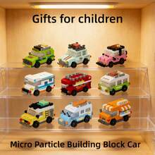 9pcs Mini Car Building Block Set, Micro Particle City Vehicle Model Assembly Toys, Educational DIY Decoration, Children's Birthday Gift - Multicolor - View 3