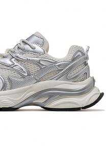 CAMEL CROWN Women's Outdoor Hiking Shoes - New Spring Summer Style, Thick Sole, Non-Slip, Wear-Resistant Hiking Shoes, Sports Shoes - White/Silver - View 4