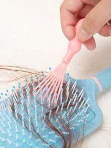 1pc Hair Brush Cleaner Tool, Removes Hair And Dust From Hairbrushes And Combs, Hair Styling Accessory - Solid Color - View 2