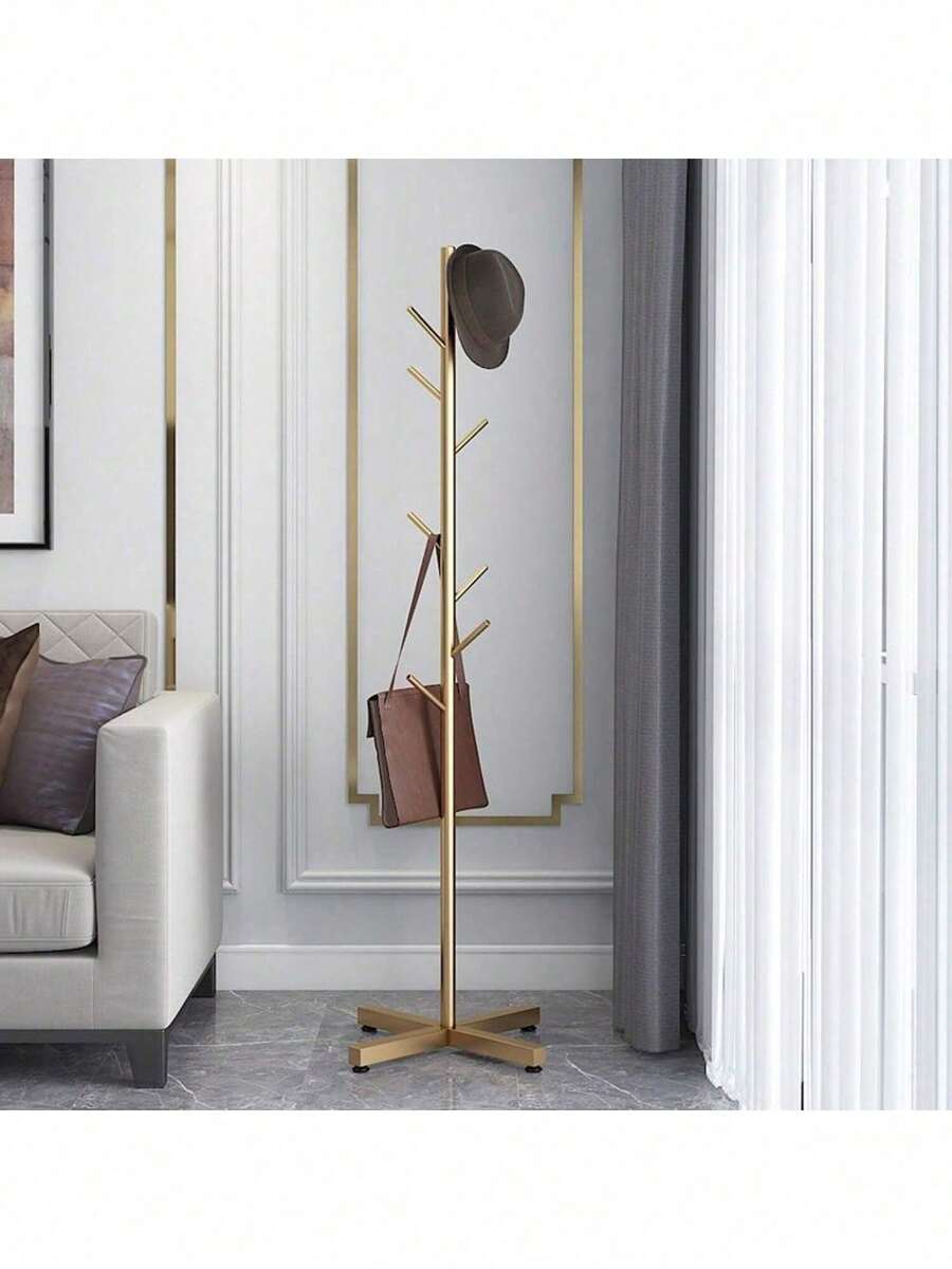 Stainless Steel Floor Clothes Rack, Simple Hanging Clothes Rack, High-End Hanging Bag & Hat Rack