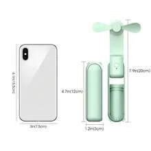 1pc Handheld Fan, Portable/USB Rechargeable/500mAh/3 Speed Adjustable/Easy Foldable Storage, Suitable For Camping, Office, And School Use - Foldable - View 3