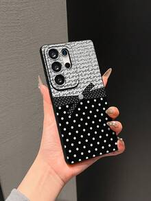 Cute & Luxurious Black & White Polka Dot Phone Case, Matte Soft Silicone Full Coverage Camera Protection, Creative Bowknot, Love Letter, Round Dot Pattern, Suitable For Parties, Outings, Photography, Compatible With Samsung Galaxy S26 ULTRA, S26, S25 ULTRA, S24 ULTRA, S23 FE, S22, A56, A57, A37, A17, A07, A06, A05S, A55, A54, A53, And 17 Pro Max, 17 Pro, 16 Pro Max, 16 Pro, 15 Pro Max, 14 Pro Max, 13, 12, 11, XS Max, 11 Pro Max - Multicolor - View 5