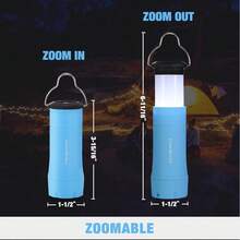 EverBrite 2-In-1 Lanterns And Flashlights, Zoomable Flashlight Combo With 3 Modes, Camping Essentials, 2PC Battery Powered, Hiking, Home, Emergency - Blue - View 5