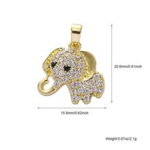 1件装奢华铜质大象吊坠，可DIY手链、项链、耳环、包包挂饰 - 彩色 - 查看 10