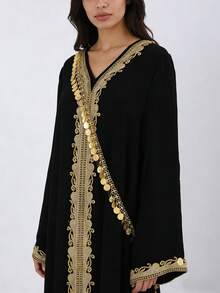 1pc Luxury Elegant Women's Adjustable Length Body Chain With Coin Pendant, Jewelry For Wedding, Party, Festival - Multicolor - View 1