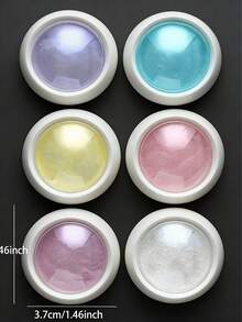 Colorful Mermaid Aurora Pearl Nail Powder, 6-Color/Set (1G/Pcs), Dazzling And Shining, Suitable For Diy Nail Art + 6 Applicators - Multicolor - View 6