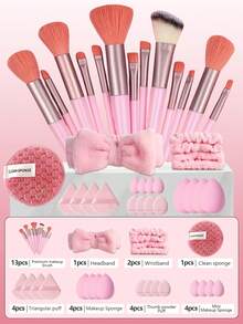 33pcs Makeup Brush Set (With Drawstring Pouch), Including Blush Brush, Foundation Brush, Eyeshadow Brush, Contour Brush, Eyeshadow Brush, Soft Hair Brush, Blush Brush, Professional Makeup Brush Set, Women Makeup Brush Set, Face Cleansing Brush Set, Makeup Brush Set, Makeup Brush Set, Makeup Brush Set, Complete Makeup Brush Set, Makeup Brush Set, Makeup Brush Set, Makeup Gift Set - Multicolor - View 6