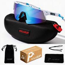 1pc POLASUP Brand Summer Outdoor Casual Glasses, Gradient Color Coated Full Coverage Sports Cycling Hiking Glasses, Solid Color One-Piece Lens Design, Breathable Frame - Multicolor - View 2