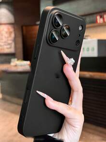 Luxury Soft Matte Stand Holder Phone Case Compatible With IPhone 17 Pro Max 17 Pro 16 Pro Max 16 Pro 15 Pro Max 15 Pro 14 Pro Max 14 Pro 13 12 Pro Max 16 15 14 Plus 13 12 11 With 360 Rotation Bracket Glass Lens Protective Back Cover - Black - View 3