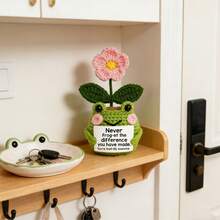1pc Handmade Woven Frog Shaped Planter, Soft, Comfortable, Durable And Sturdy. The Beautiful Woven Pattern And Vibrant Colors Make It An Excellent Choice For Indoor Decor. Can Be Placed In Bedroom, Living Room Or Any Desired Display Area. - Multicolor - View 6