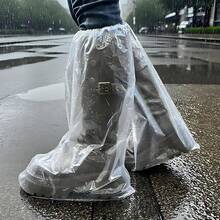 2/4/8/10/16件装加厚防雨靴套，一次性鞋套，加厚防水鞋套，长款塑料防水鞋套/雨套，加厚鞋套，男女通用，室内/室外防雨罩，塑料保护套 - 白色 - 查看 6