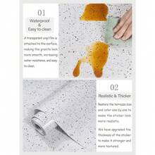 White Glossy Marble Contact Paper Self Adhesive Countertop Film Waterproof Peel And Stick Wallpaper For Kitchen Bathroom Cabinets Countertops Easy Clean Removable - 1 - 查看 4