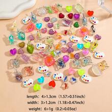 20pcs/Pack Mixed Glow-In-The-Dark Ocean Shell & Fruit Series Transparent Sparkling DIY Bag Charm, Keychain, Bracelet Jewelry Accessories - Marine Series Mixed Transfer - View 3