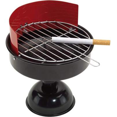 Cute Barbecue Metal Ashtray For Cigarettes, Funny Smoker Ash Tray For Indoor Outdoor Use, Cool Gift For Smokers, Home Yard Decor