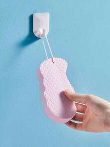 1pc Printed Bath Sponge Scrubber, Pink Soft Bath Sponge For Adults And Babies With No Skin Irritation Home Bathroom Decor Fall Decor Back To School - 1個 - 查看 5