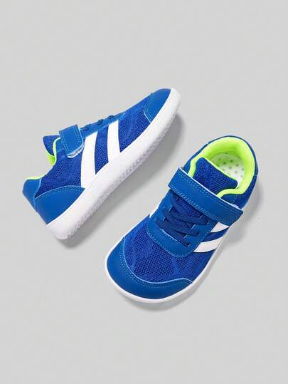 1 Pair Boys' Wide Fit Flat Bottom Sneakers, Suitable For Bunions, Breathable Mesh Casual Shoes