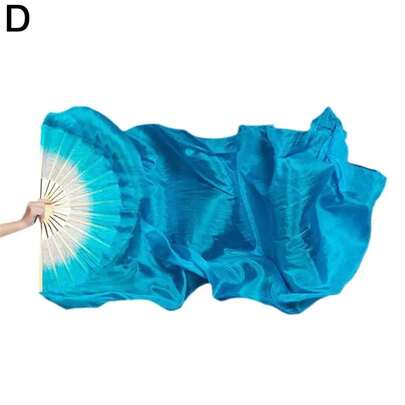 120 seda pura abanico para danza del vientre velo niños bailarina bambú Foilding Fan sólido rojo blanco amarillo azul envío gratis KSSC