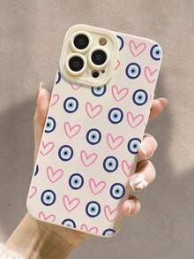 Heart-Shaped Painted Anti-Drop Soft Phone Case Compatible With IPhone 17/17 Pro, 16/15 XR/7/8, 16 Pro Max, 13/14/11/12 Pro Max, Galaxy, 10/9/Note 9/12C/Note 11 Pro/Note 8 Pro/9C/9A - Multicolor - View 2