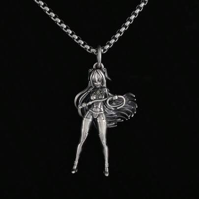 1件皮质鞭子项链，时尚摩托车骑行配件，适合女孩佩戴