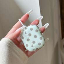 Minimalist Polka Dot Earphone Case, Protective Cover With Pendant, Compatible With Apple 1/2/3/4/Pro/Pro2/Pro3, Acrylic Anti-Drop Earphone Protective Case - Green - View 6