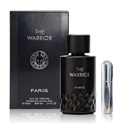 Fariis The Warrior Luxury Men's Eau De Parfum | Includes 10ml Roll-On Or 5ml Empty Travel Spray | Features Classic Fruity And Woody Accords, Embracing The Allure Of Black | Ideal For Every Occasion.