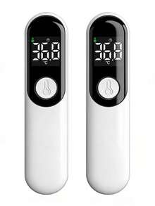 2PCS Artículos domésticos esenciales:Pulsovital Termómetro Digital Infrarriojo De Alta Precisión Con Pantalla Led Para Frente,oreja Y Cuerpo,profesional Recargable Usb,color Blanco - 2 piezas - Ver 6