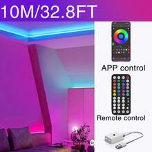 100ft RGB Music Sync Color Changing LED Strip Lights, With Smart APP Control Remote, Suitable For Bedroom Room Lighting, Soft Home Decor - Colored Light - View 9
