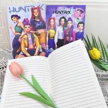 1 Kpop D Emon Hunter Girl Group Cartoon Notebook, Cute Notebook, Gift Prize 1 Piece, Popular K Pop D Emon Hunter Girl Group Merchandise, Study Stationery, Spiral Notebook, Practical Exercise Book, Fun Gift, Warrior K Pop, Suitable As Birthday Gift, Back-To-School Season Gift - Multicolor - View 4