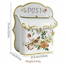 1件裝鄉村風金屬信箱／復古花園裝飾／防水壁掛式信箱／農舍風格信箱／無需用電／花園小屋 - B - 查看 2